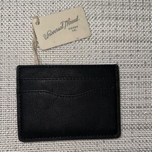 UT Black Faux Leather Minimalist Card Case
